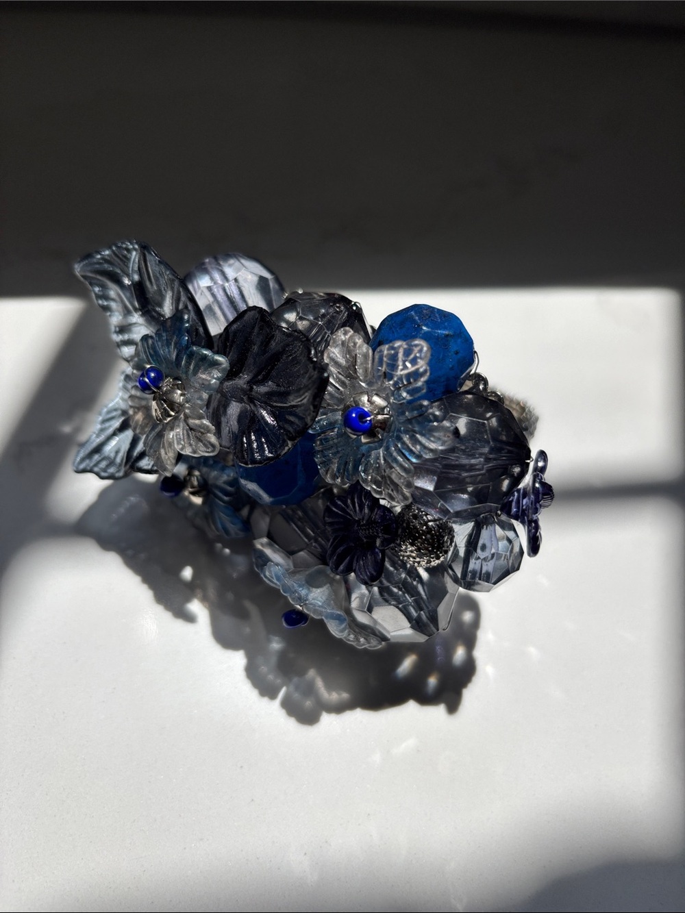 Kim Seybert Gardenia Blue Napkin Rings - Set of 4
